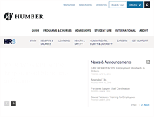 Tablet Screenshot of humanresources.humber.ca